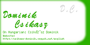 dominik csikasz business card